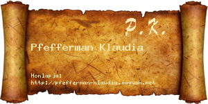 Pfefferman Klaudia névjegykártya